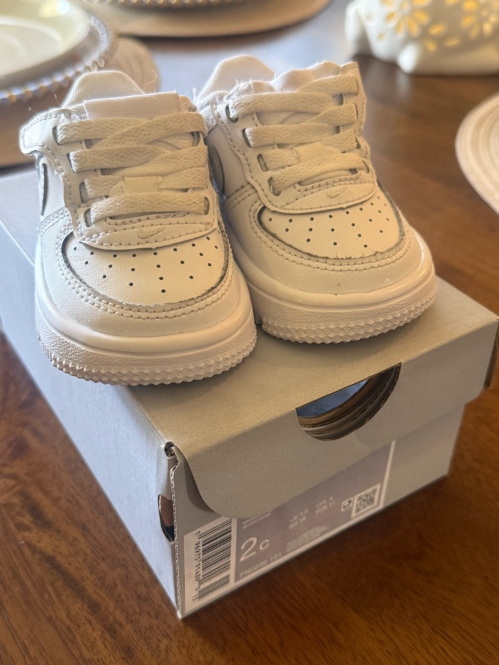 Toddler White Leather Sneaker - Classic Everyday Shoe - Picture 2 of 2